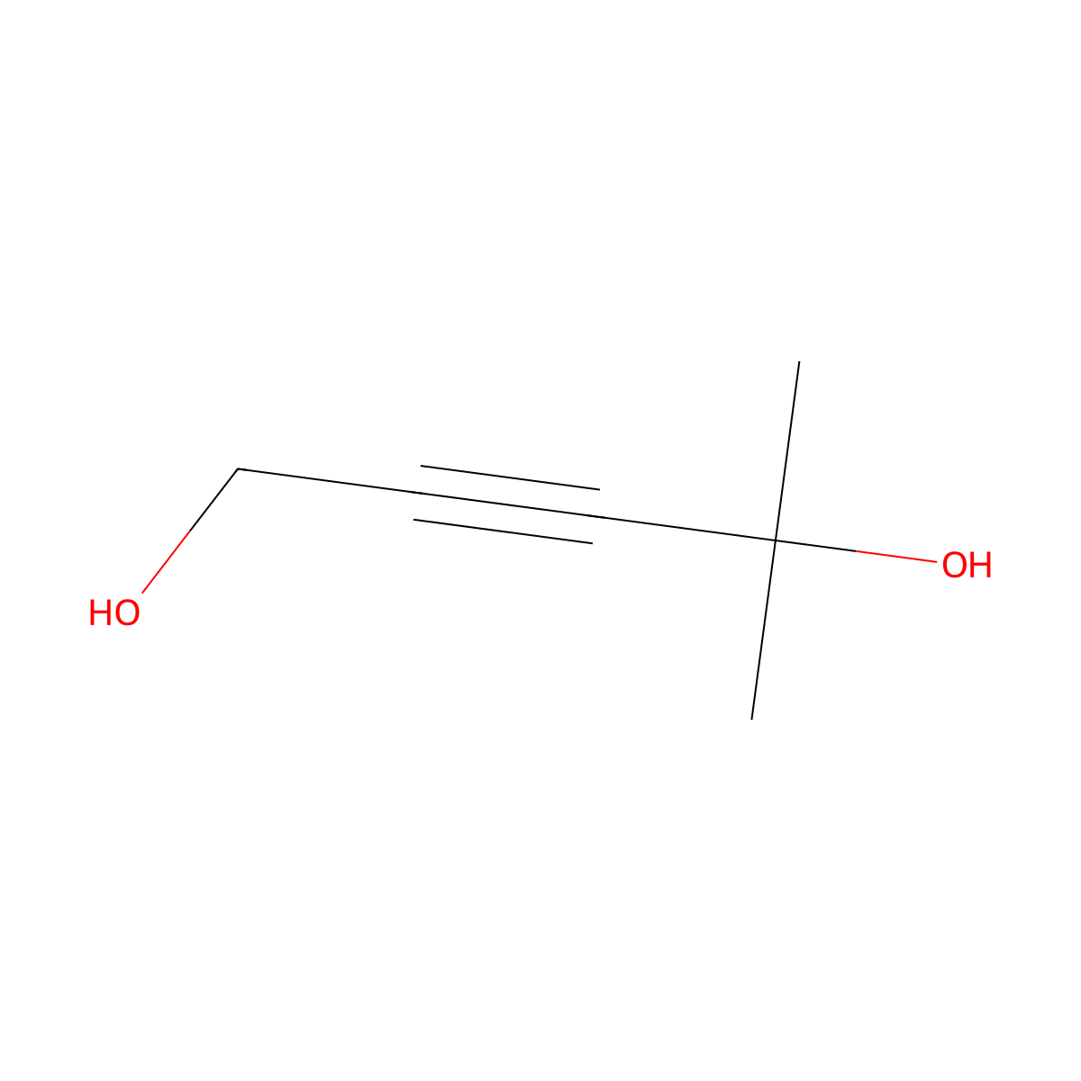 4-Methylpent-2-yne-1,4-diol molecular structure, CAS 10605-66-0