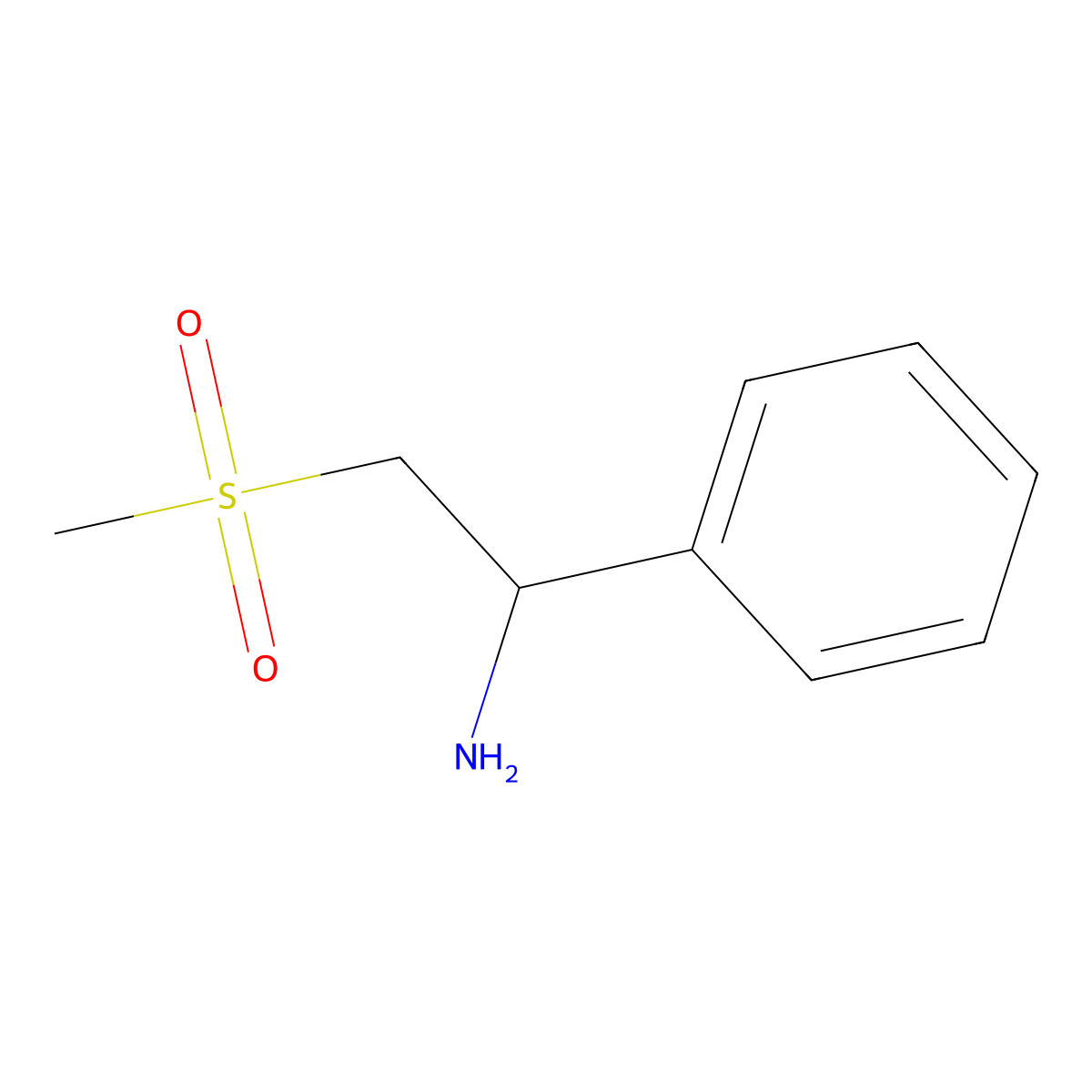 2-Methanesulfonyl-1-phenylethan-1-amine molecular structure, CAS 106052-81-7