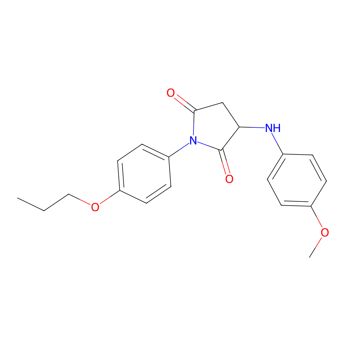 3-[(4-Methoxyphenyl)amino]-1-(4-propoxyphenyl)pyrrolidine-2,5-dione molecular structure, CAS 106058-32-6