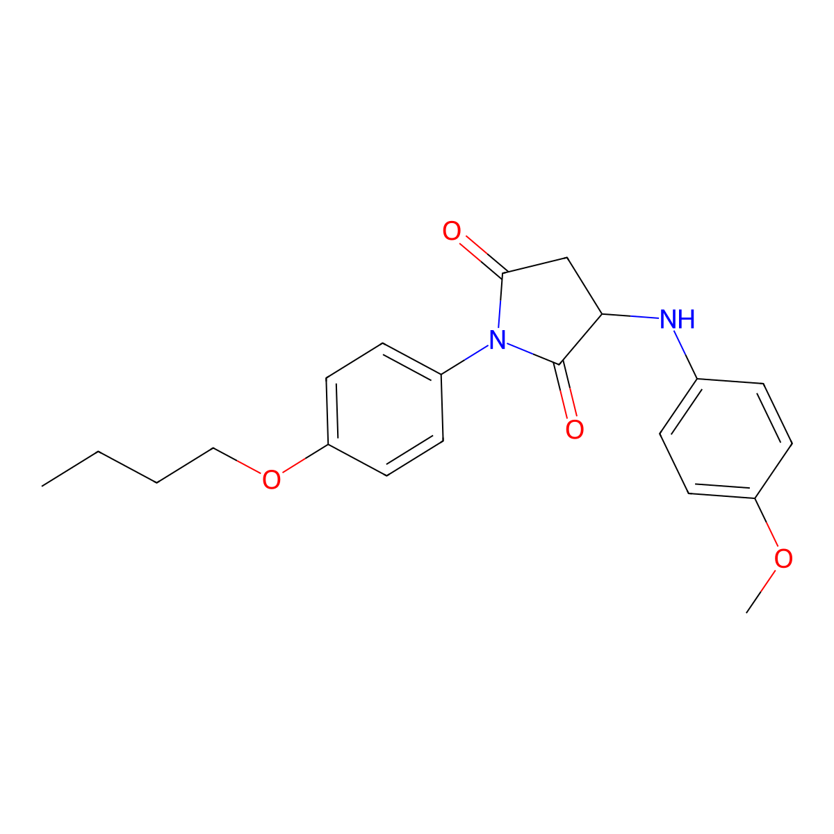 1-(4-Butoxyphenyl)-3-(4-methoxyanilino)pyrrolidine-2,5-dione molecular structure, CAS 106058-33-7
