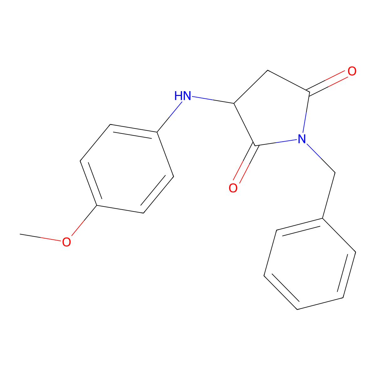 1-Benzyl-3-(4-methoxyanilino)pyrrolidine-2,5-dione molecular structure, CAS 106058-35-9