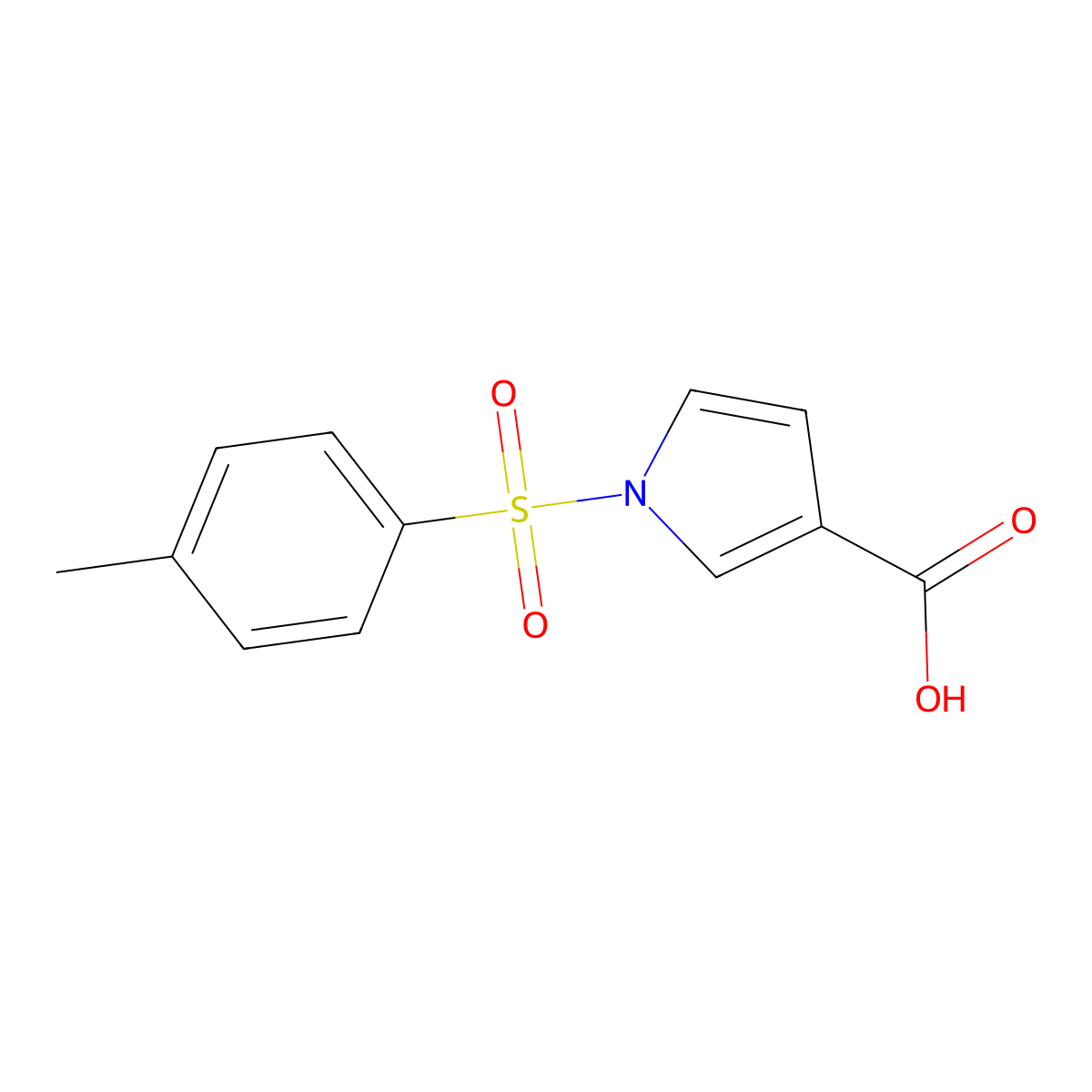 1-(4-methylbenzenesulfonyl)-1H-pyrrole-3-carboxylic acid molecular structure, CAS 106058-86-0