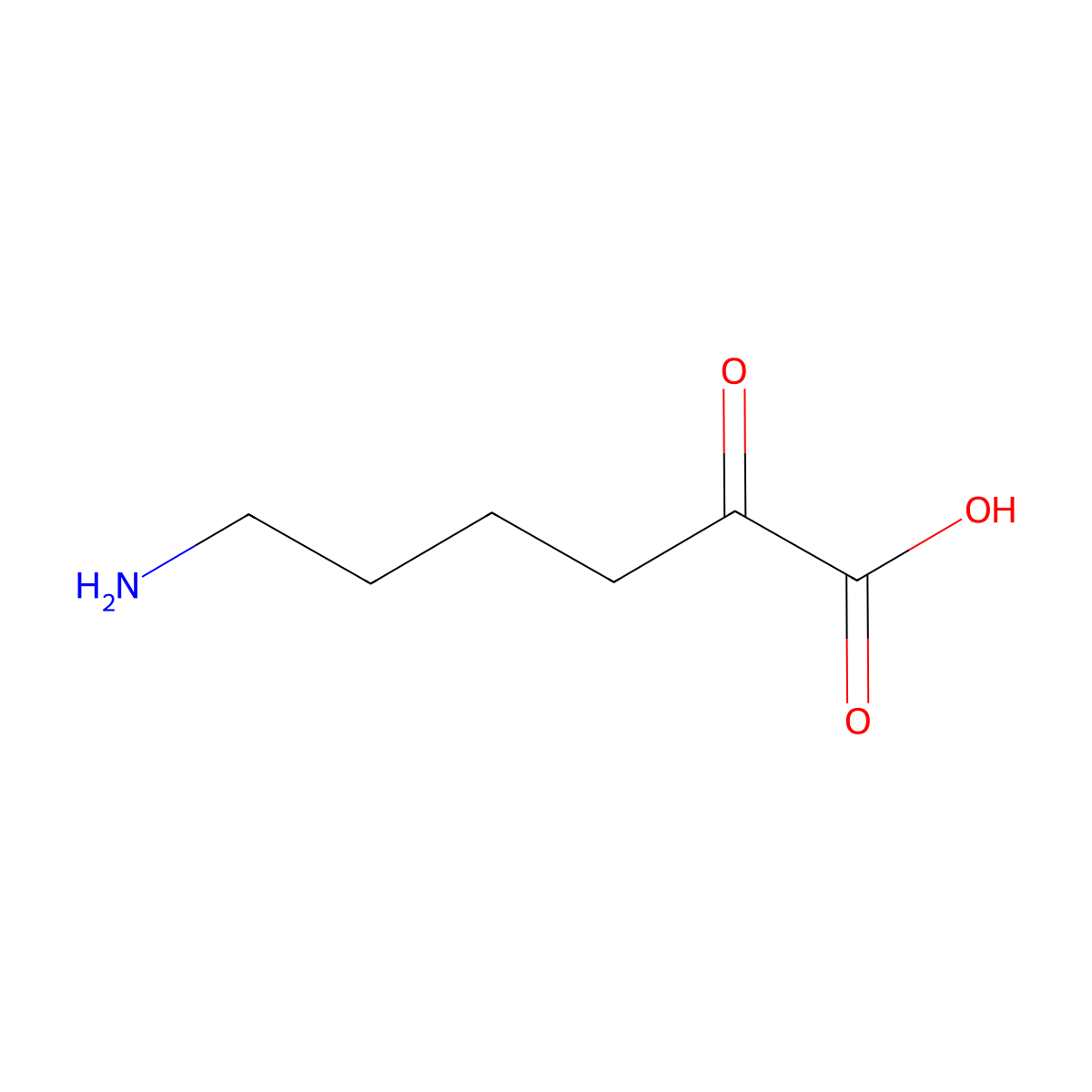 6-Amino-2-oxohexanoic acid molecular structure, CAS 10606-14-1