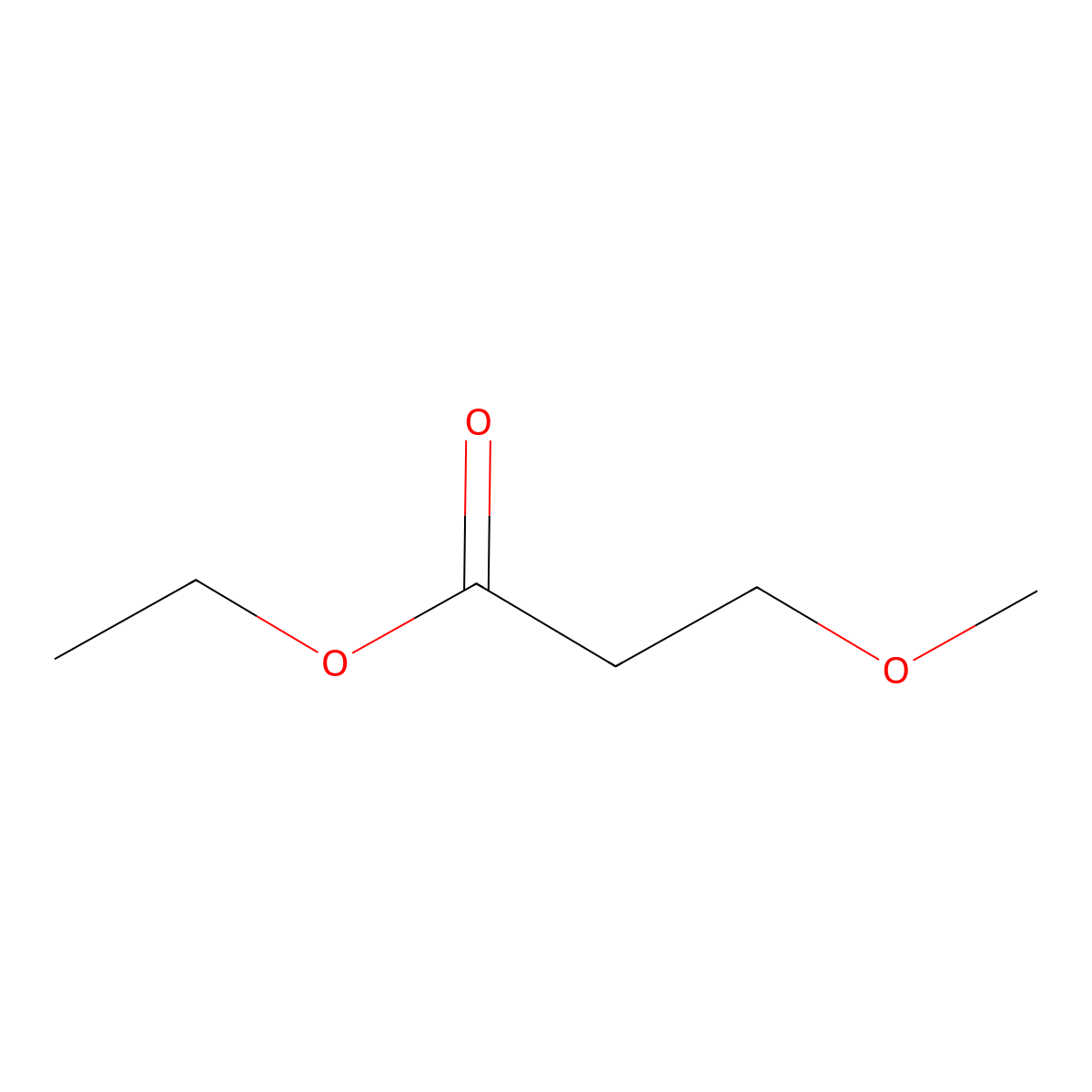 Propanoic acid, 3-methoxy-, ethyl ester molecular structure, CAS 10606-42-5
