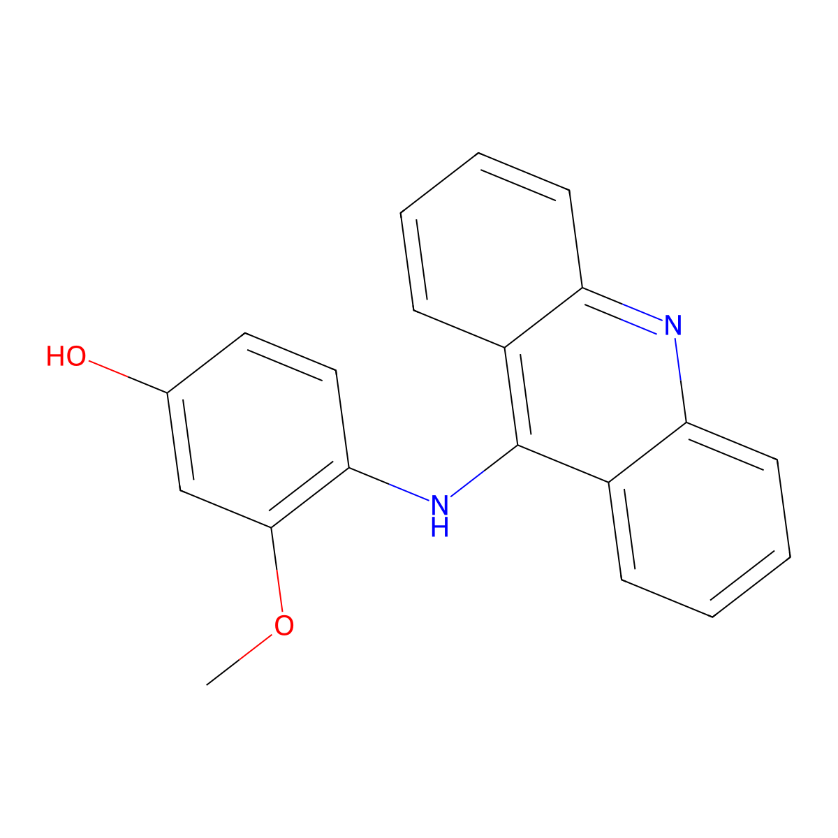 Phenol, 4-(9-acridinylamino)-3-methoxy- molecular structure, CAS 106063-42-7