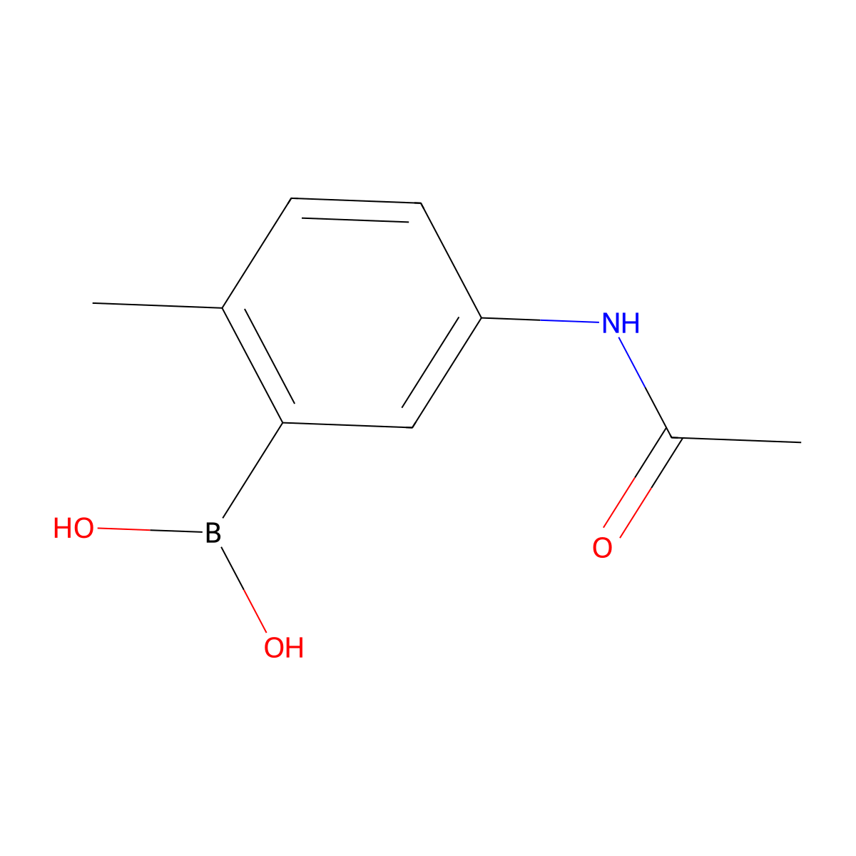 5-Acetamido-2-methylphenylboronic acid molecular structure, CAS 1060661-55-3