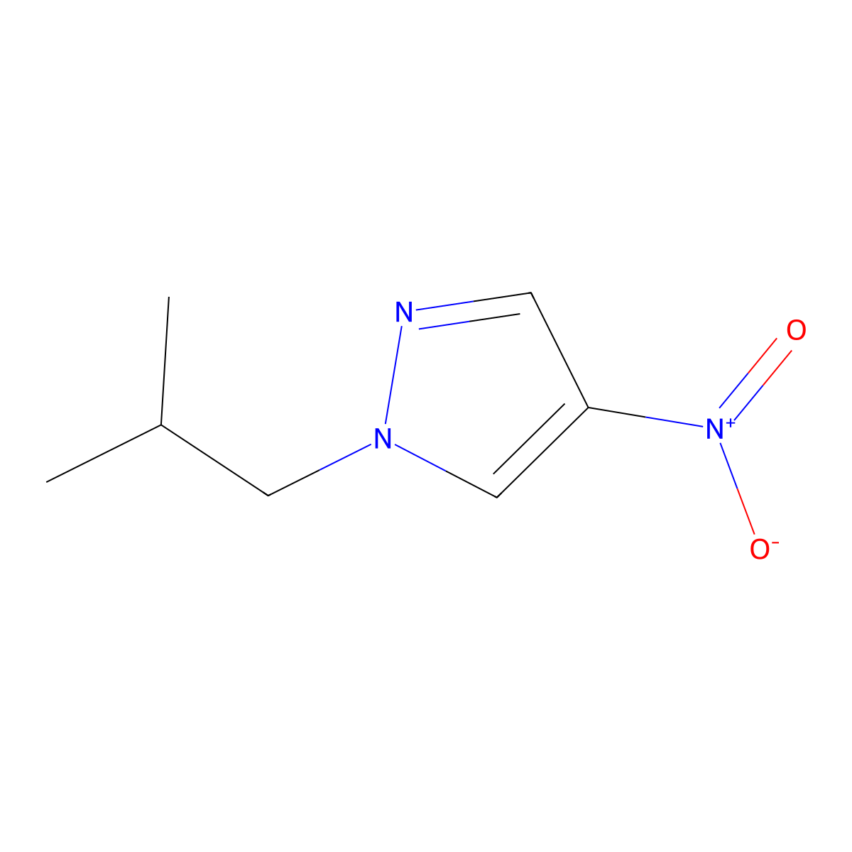 1-(2-methylpropyl)-4-nitro-1H-pyrazole molecular structure, CAS 1060679-10-8
