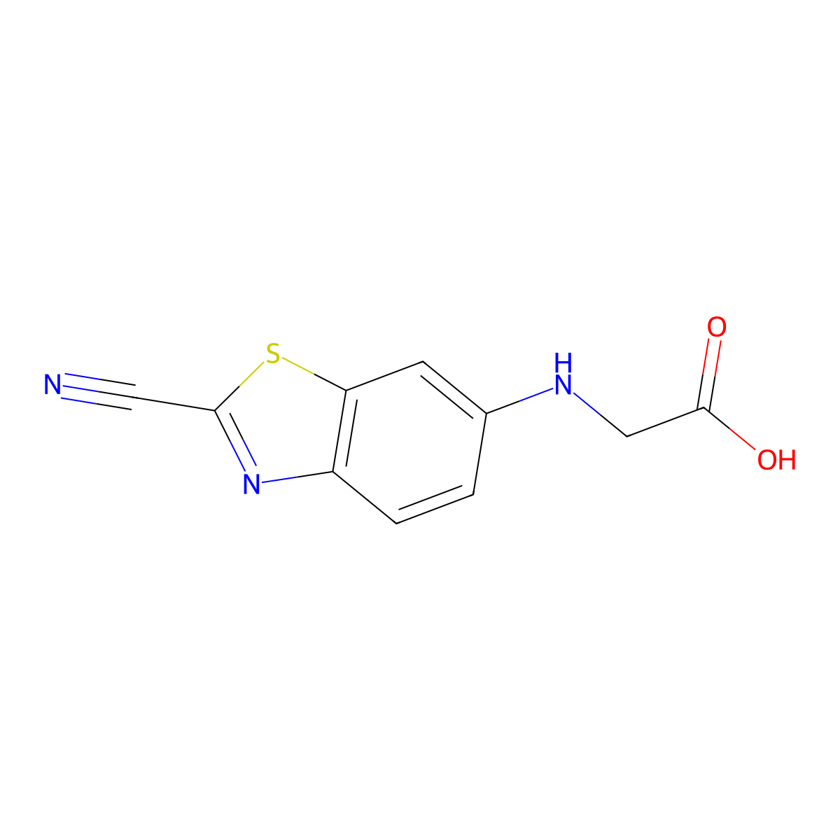 (2-Cyanobenzo[d]thiazol-6-yl)glycine molecular structure, CAS 1060699-37-7