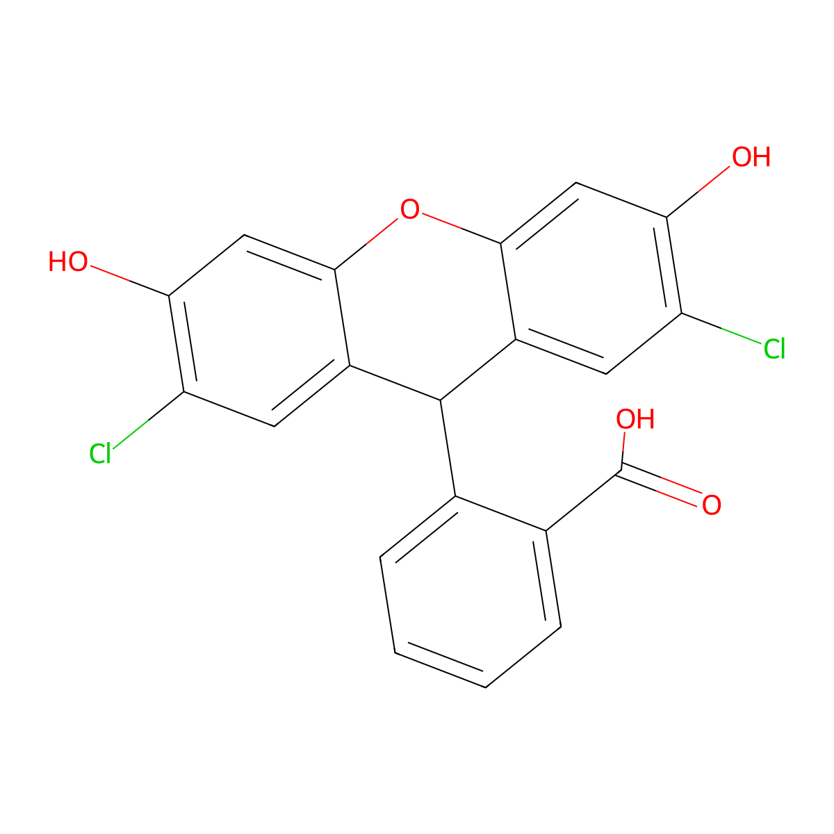 2,7-Dichlorodihydrofluorescein molecular structure, CAS 106070-31-9