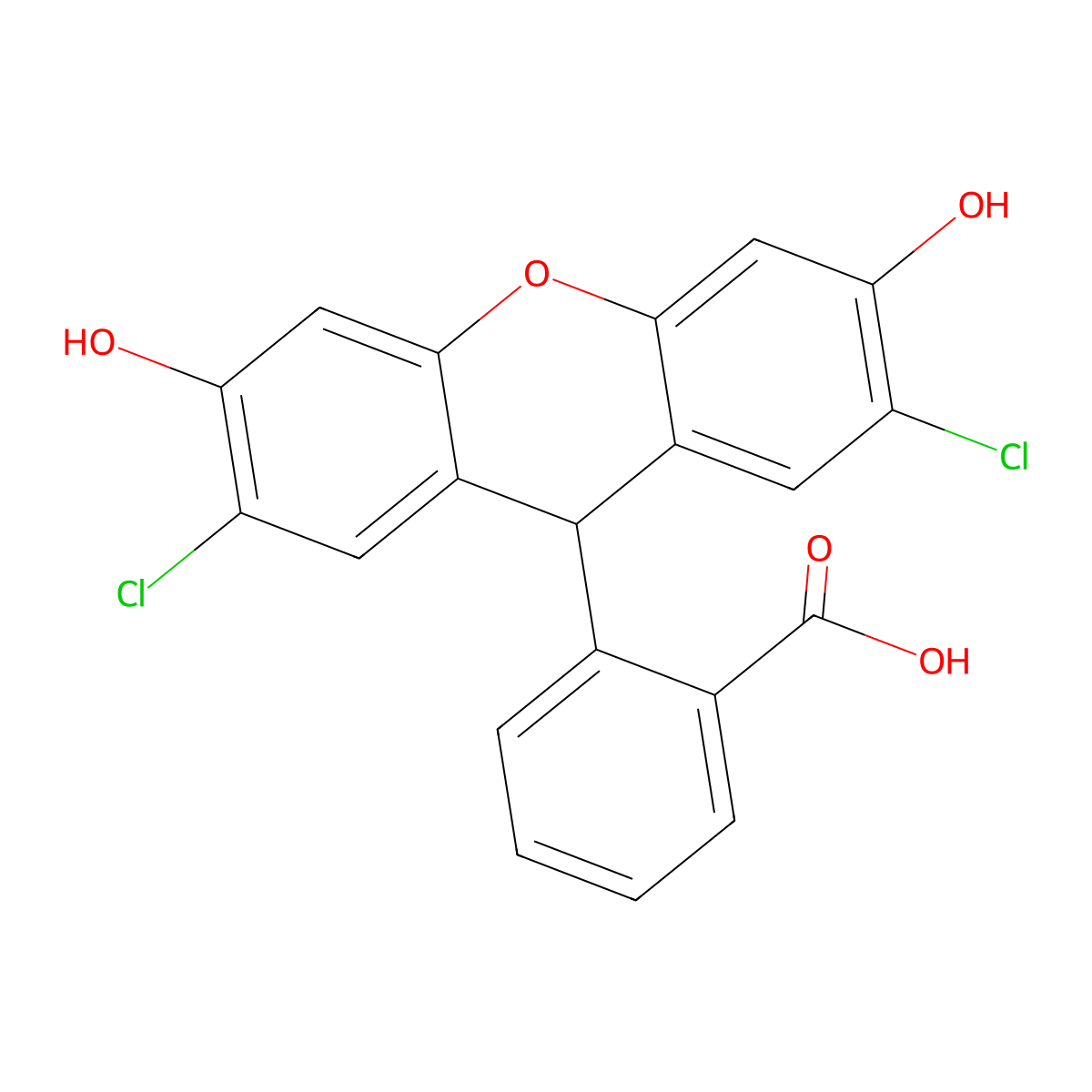 2,7-Dichlorodihydrofluorescein molecular structure, CAS 106070-31-9