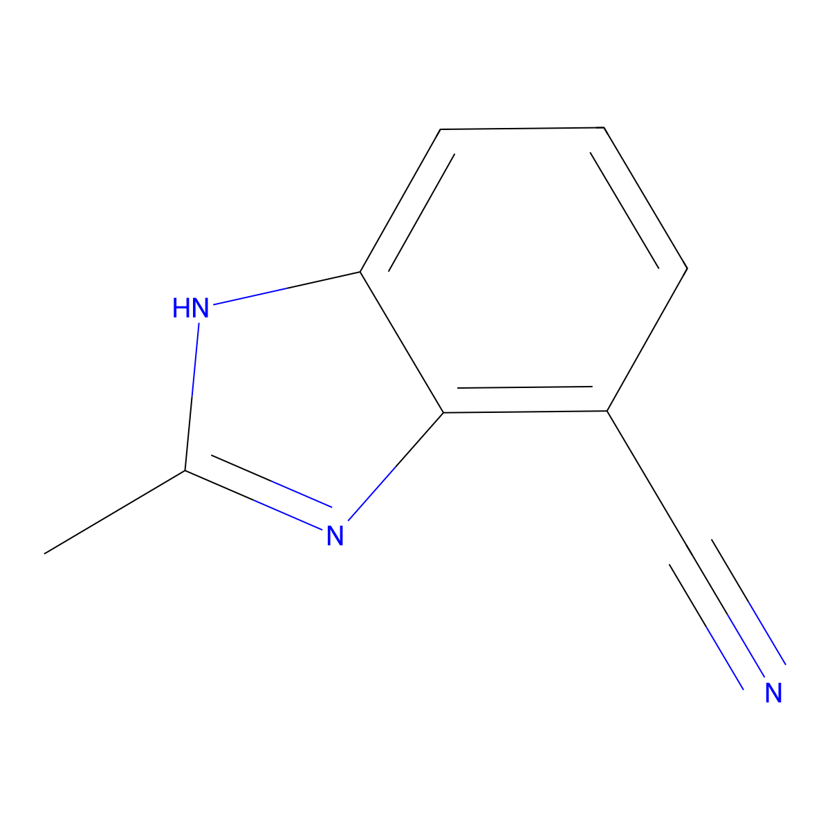 2-methyl-1H-1,3-benzodiazole-4-carbonitrile molecular structure, CAS 1060705-57-8