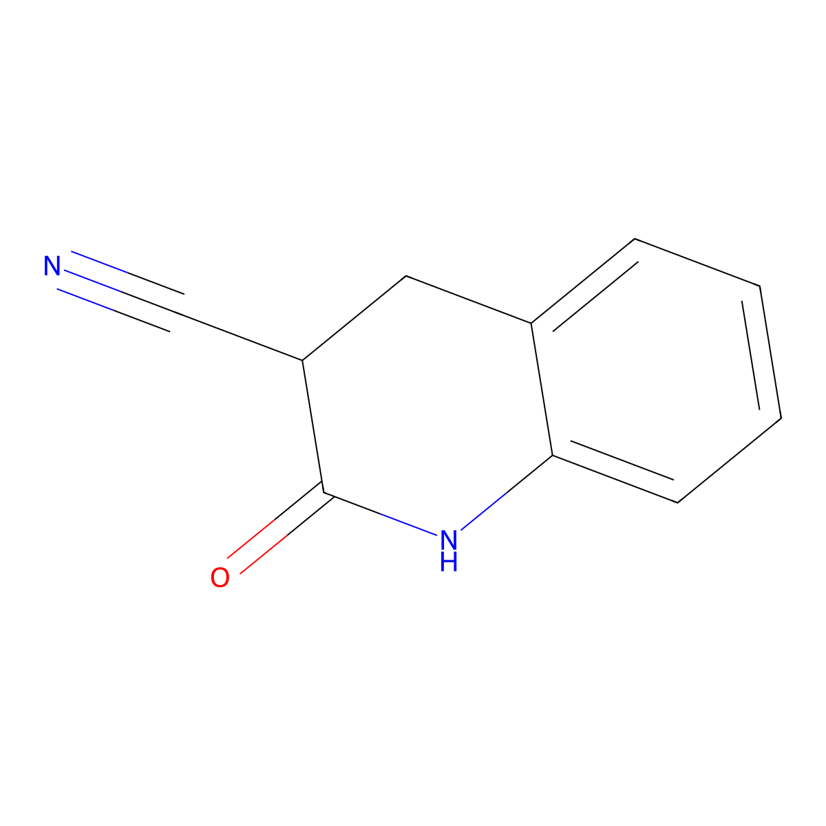 3-cyano-3,4-dihydroquinoline-2(1H)-one molecular structure, CAS 106073-17-0