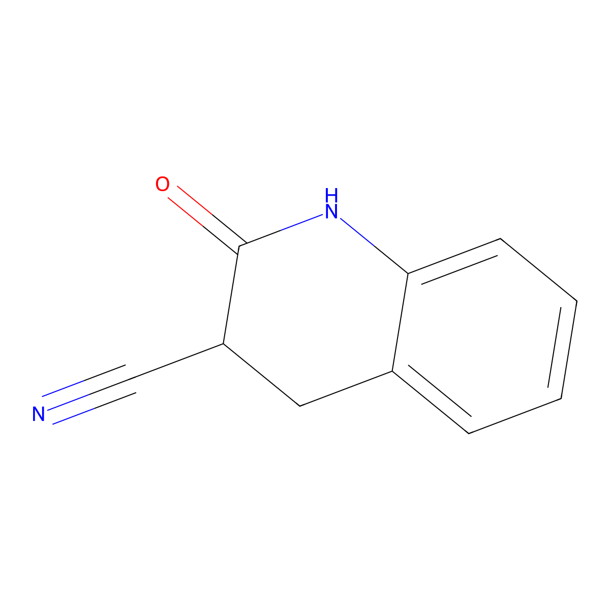 3-cyano-3,4-dihydroquinoline-2(1H)-one molecular structure, CAS 106073-17-0