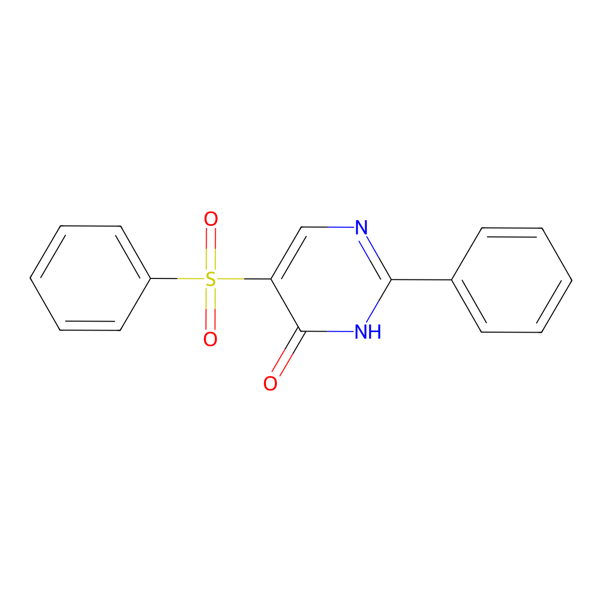 2-Phenyl-5-(phenylsulfonyl)-4-pyrimidinol molecular structure, CAS 106073-43-2