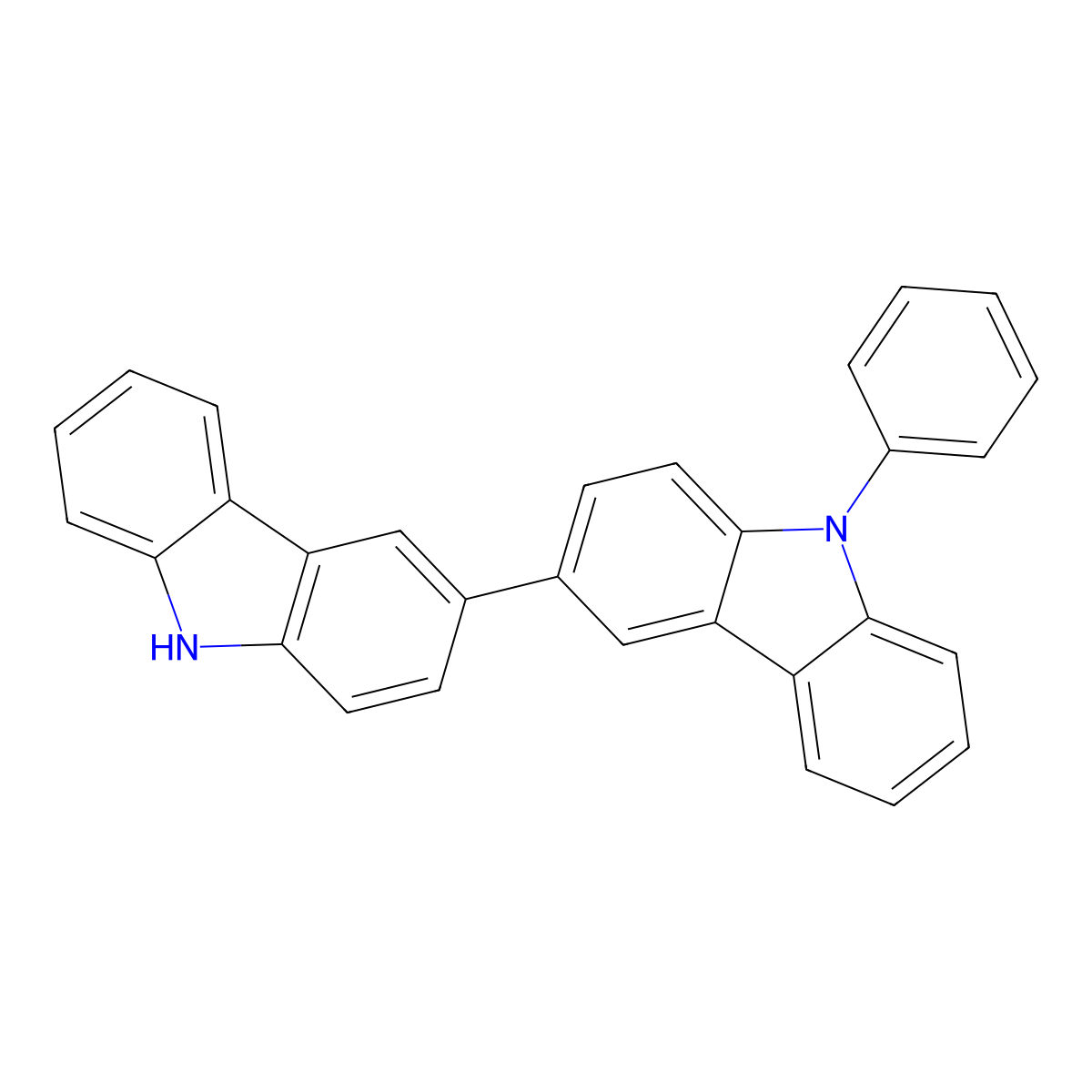 9-Phenyl-9H,9'H-[3,3']bicarbazolyl molecular structure, CAS 1060735-14-9