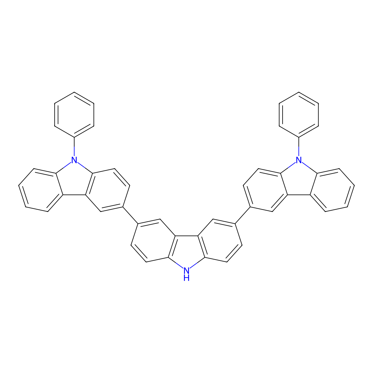 9,9''-Diphenyl-9H,9'H,9''H-3,3':6',3''-tercarbazole molecular structure, CAS 1060735-19-4