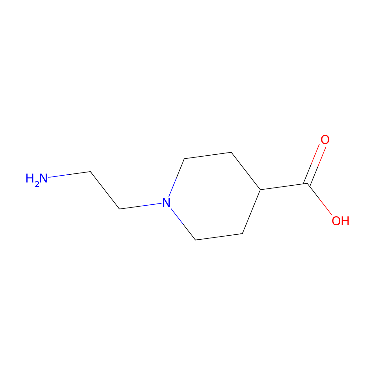 1-(2-Aminoethyl)piperidine-4-carboxylic acid molecular structure, CAS 1060742-33-7