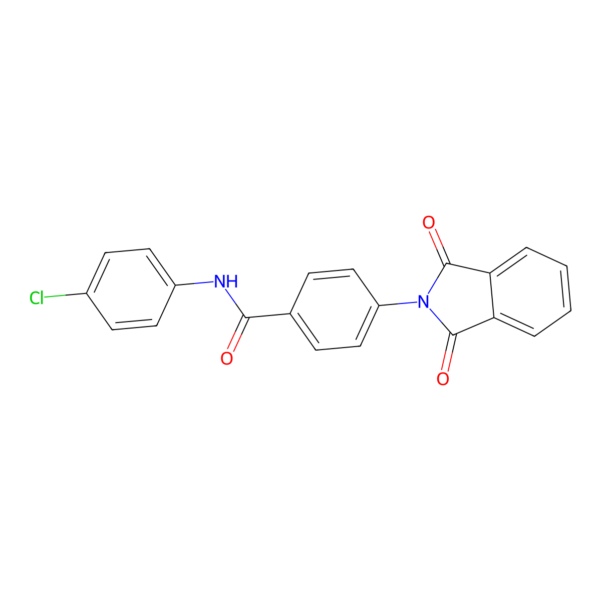 N-(4-chlorophenyl)-4-(1,3-dioxoisoindol-2-yl)benzamide molecular structure, CAS 106075-35-8