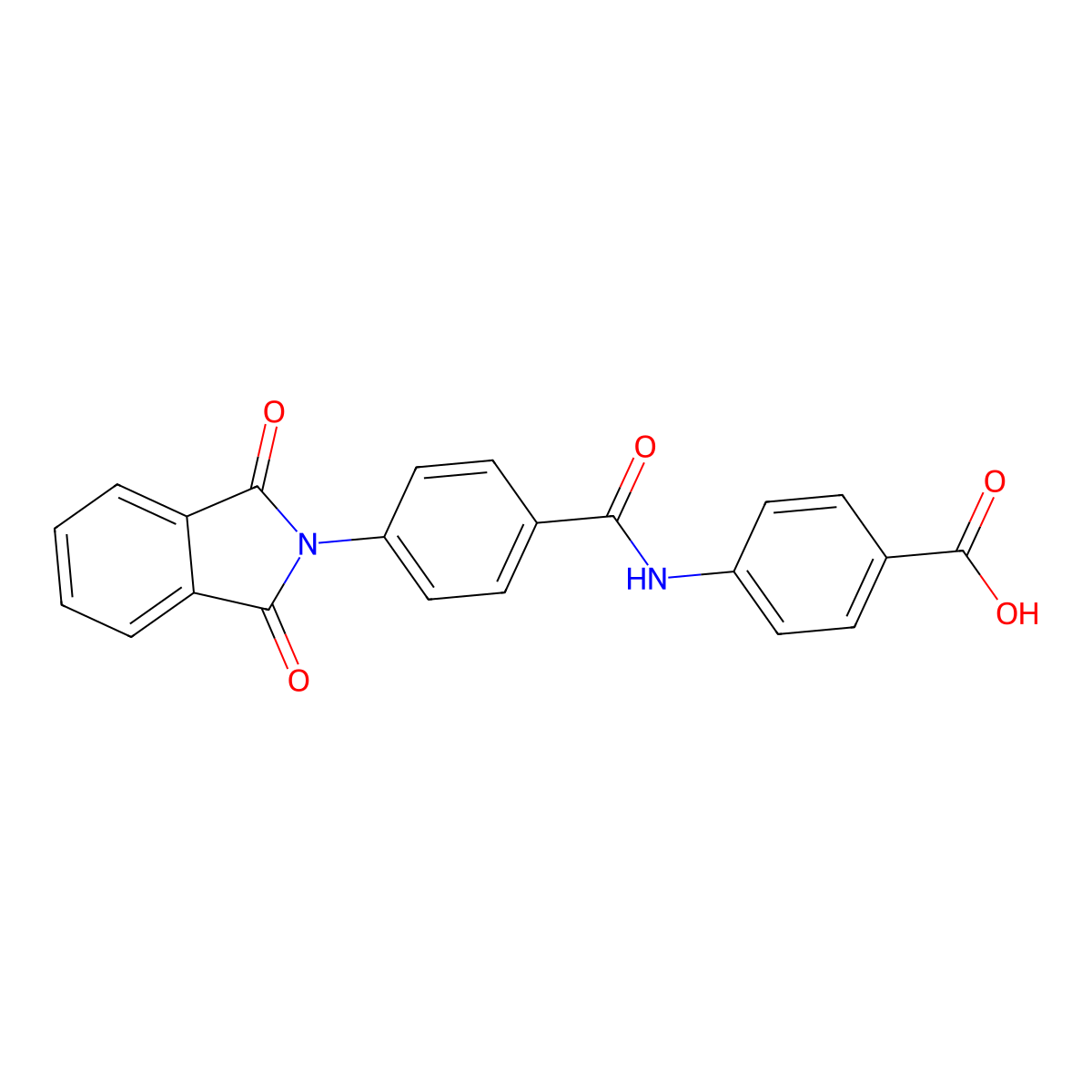 4-({[4-(1,3-dioxo-1,3-dihydro-2H-isoindol-2-yl)phenyl]carbonyl}amino)benzoic acid molecular structure, CAS 106075-38-1