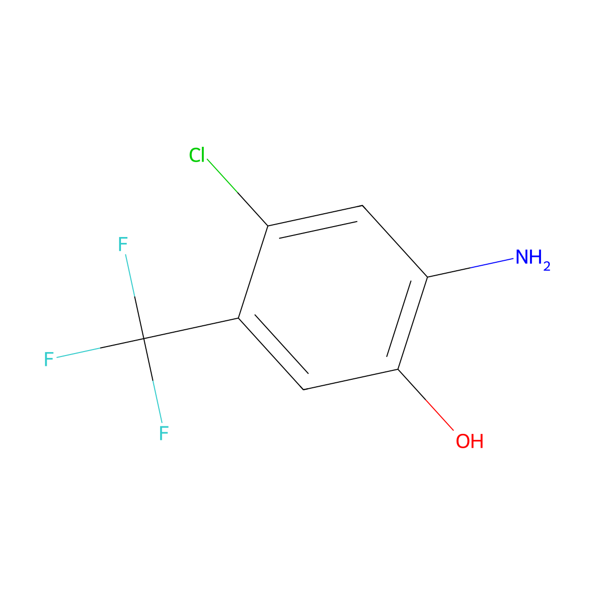 2-Amino-4-chloro-5-(trifluoromethyl)phenol molecular structure, CAS 1060757-37-0
