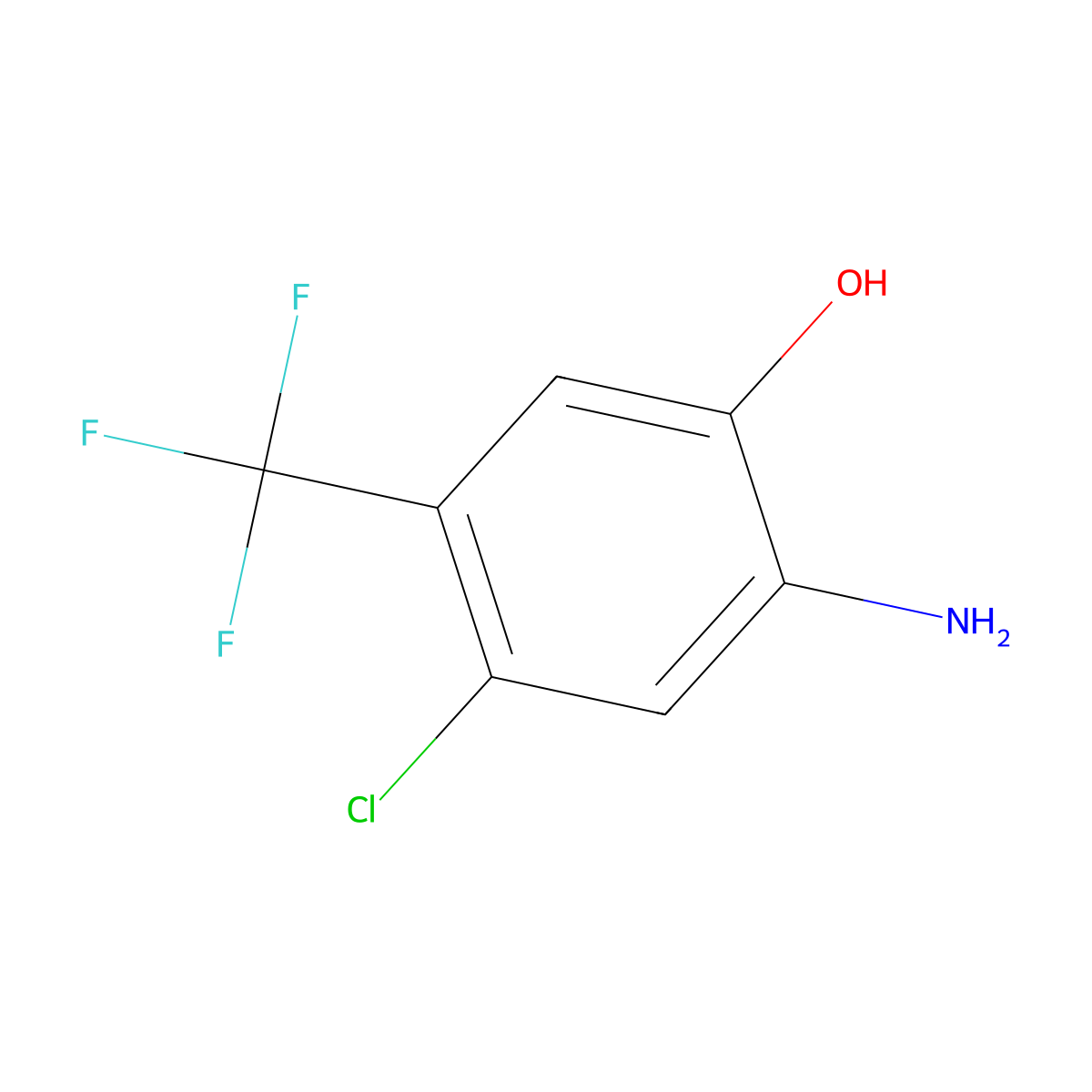 2-Amino-4-chloro-5-(trifluoromethyl)phenol molecular structure, CAS 1060757-37-0