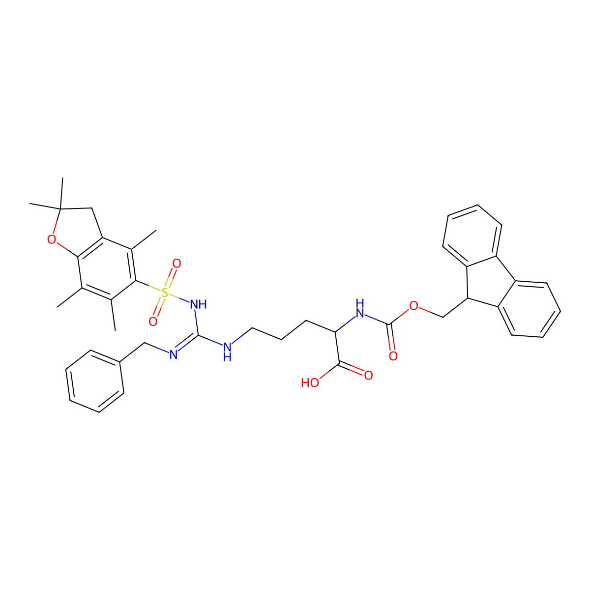 Fmoc-L-Arg(Bzl)(Pbf)-OH molecular structure, CAS 1060769-38-1