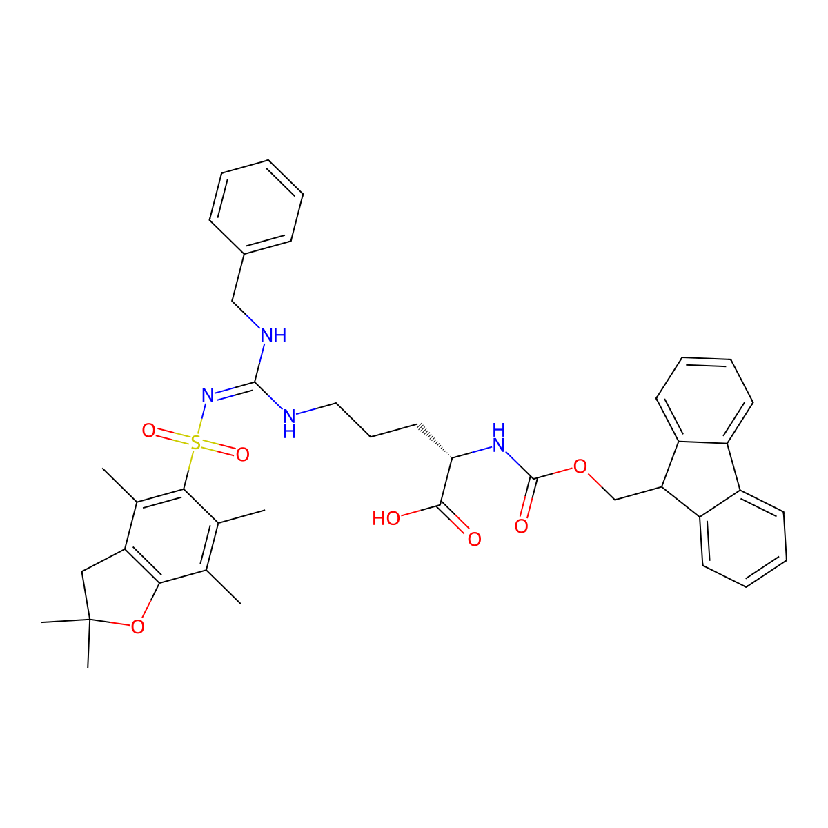Fmoc-L-Arg(Bzl)(Pbf)-OH molecular structure, CAS 1060769-38-1