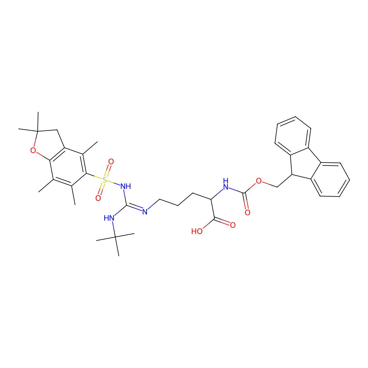 Fmoc-L-Arg(t-Bu,Pbf)-OH molecular structure, CAS 1060769-44-9