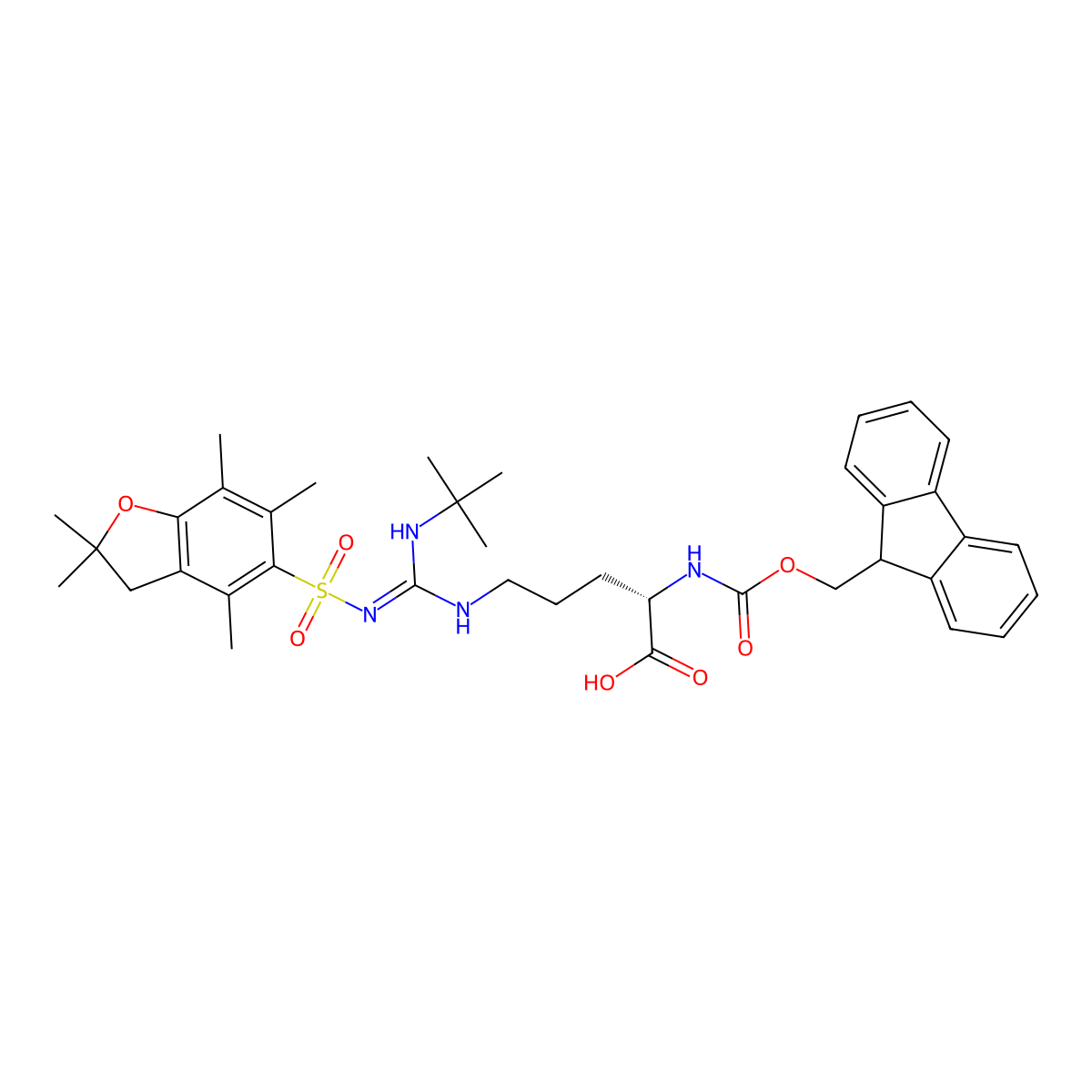 Fmoc-L-Arg(t-Bu,Pbf)-OH molecular structure, CAS 1060769-44-9