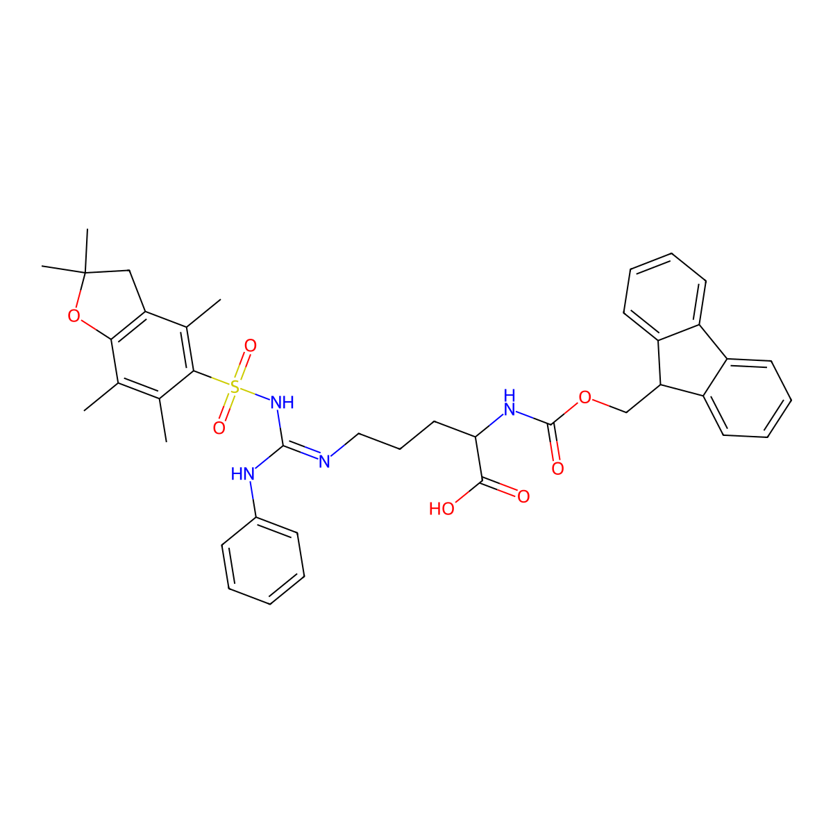 Fmoc-L-Arg(Ph,Pbf)-OH molecular structure, CAS 1060769-49-4