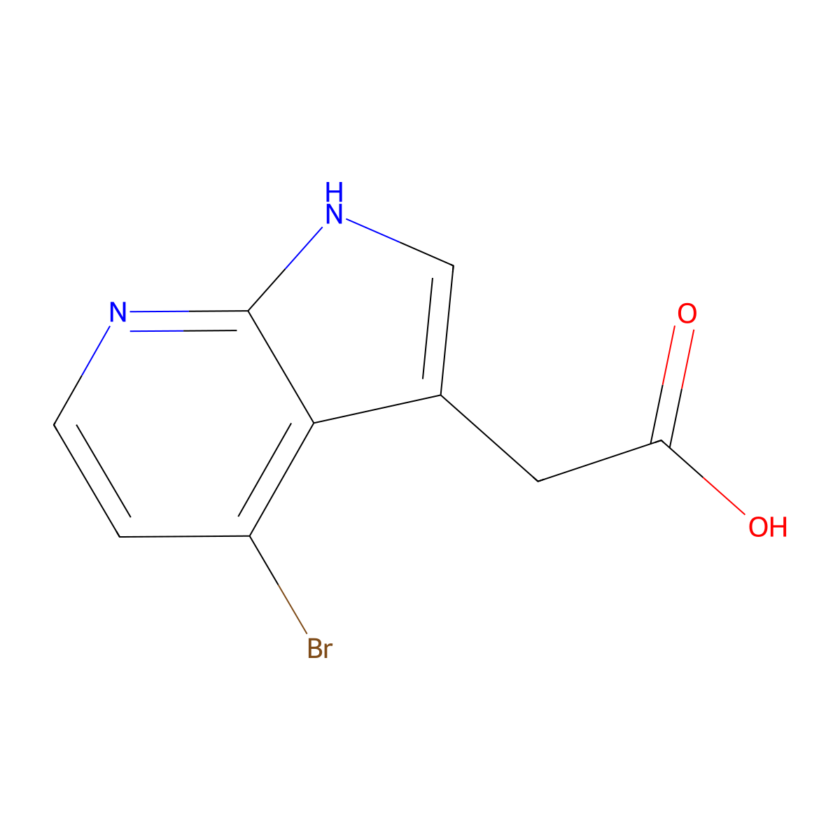 2-(4-Bromo-1H-pyrrolo[2,3-B]pyridin-3-YL)acetic acid molecular structure, CAS 1060795-02-9
