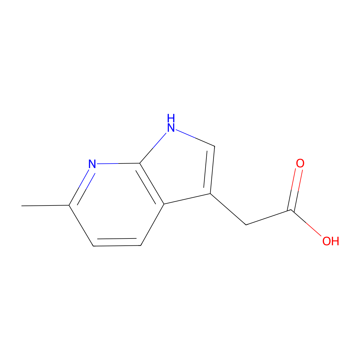 2-{6-methyl-1H-pyrrolo[2,3-b]pyridin-3-yl}acetic acid molecular structure, CAS 1060795-04-1