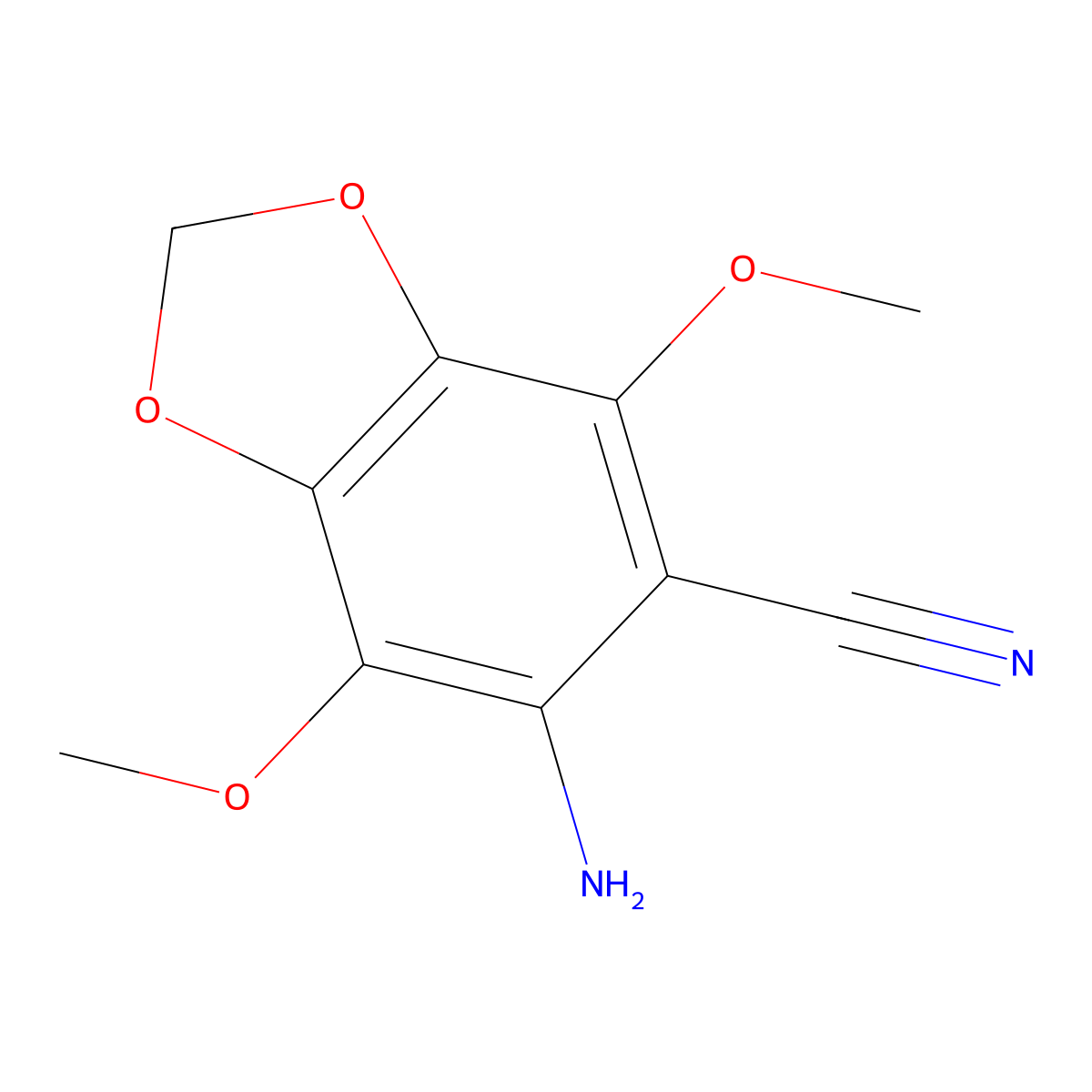 6-Amino-4,7-Dimethoxy-2H-1,3-benzodioxole-5-carbonitrile molecular structure, CAS 1060795-76-7