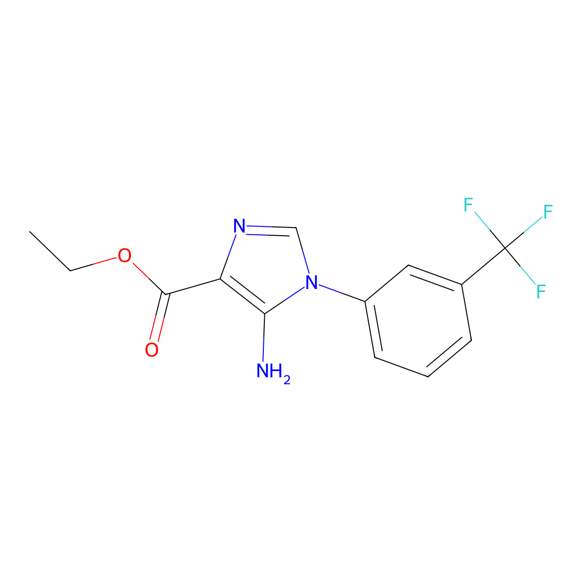 Ethyl 5-amino-1-(3-(trifluoromethyl)phenyl)-1H-imidazole-4-carboxylate molecular structure, CAS 1060795-93-8