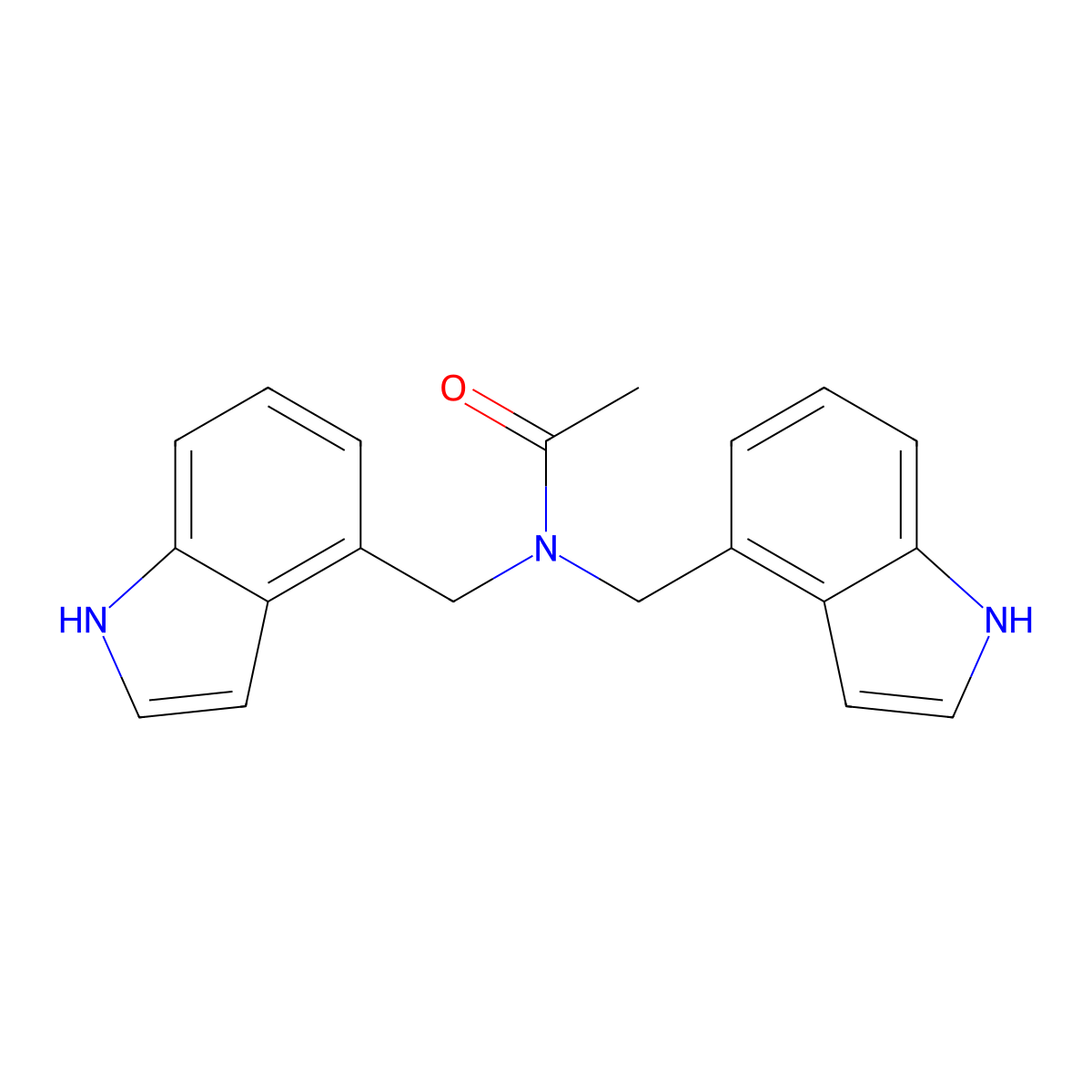 N,N-bis(1H-indol-4-ylmethyl)acetamide molecular structure, CAS 1060800-75-0