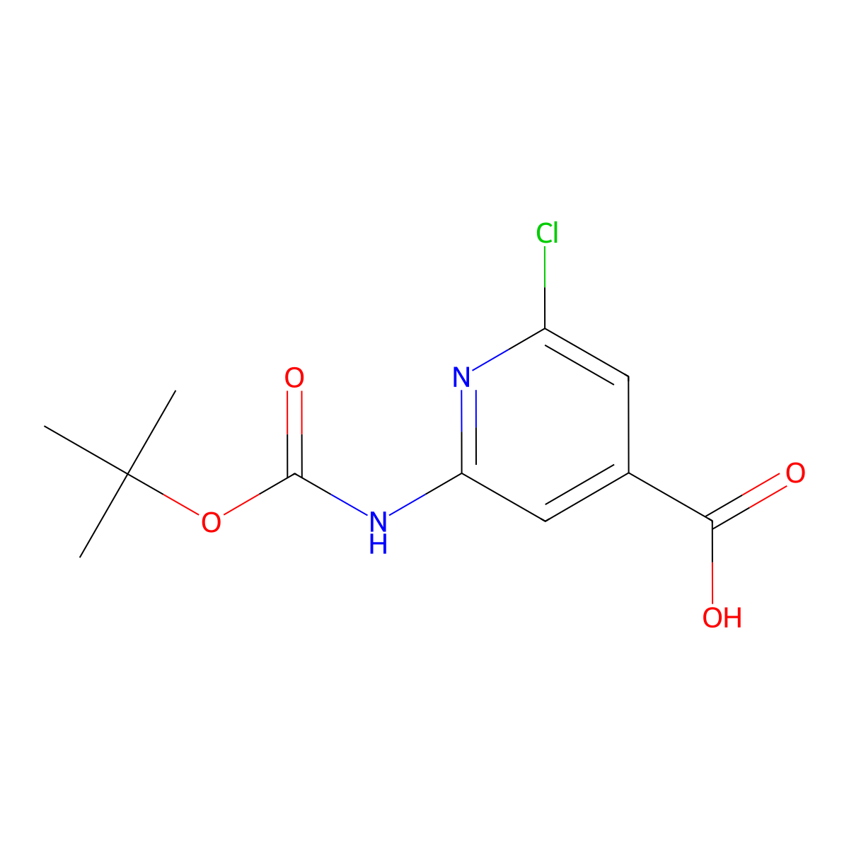 2-(Tert-butoxycarbonylamino)-6-chloroisonicotinic acid molecular structure, CAS 1060801-19-5