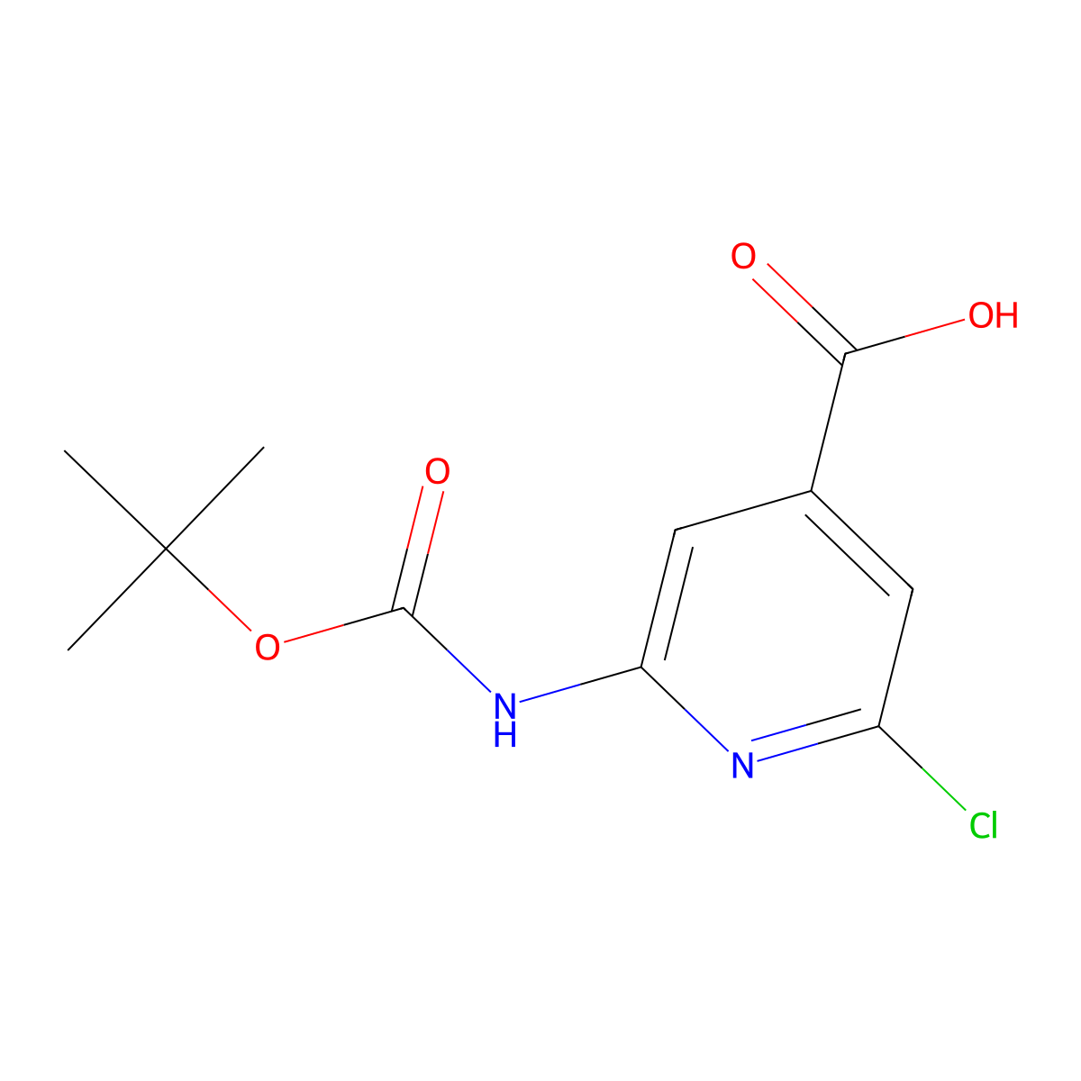2-(Tert-butoxycarbonylamino)-6-chloroisonicotinic acid molecular structure, CAS 1060801-19-5