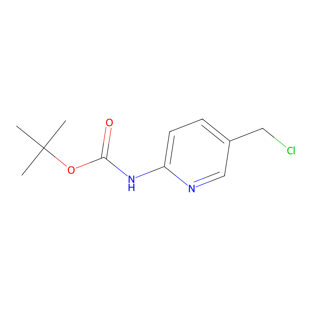 Tert-butyl (5-chloromethylpyridin-2-yl)carbamate molecular structure, CAS 1060801-28-6