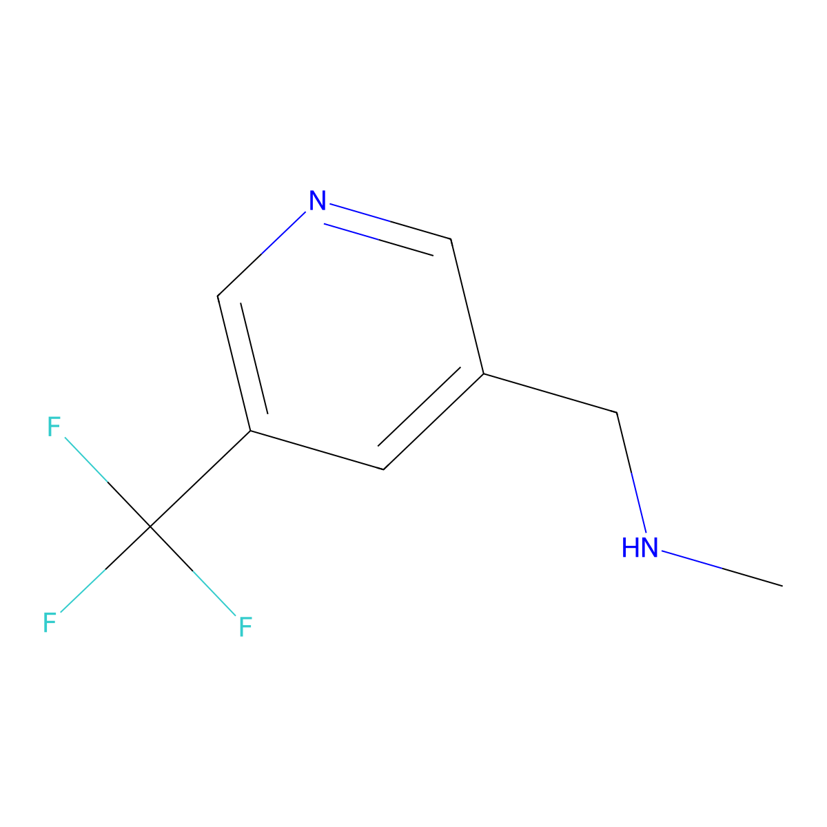 N-Methyl-5-(trifluoromethyl)-3-pyridinemethanamine molecular structure, CAS 1060801-96-8