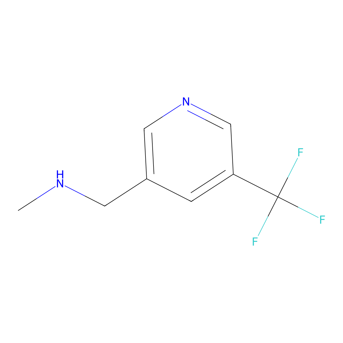 N-Methyl-5-(trifluoromethyl)-3-pyridinemethanamine molecular structure, CAS 1060801-96-8