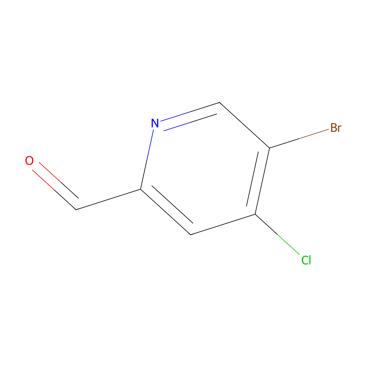 5-Bromo-4-chloro-2-pyridinecarboxaldehyde molecular structure, CAS 1060802-20-1