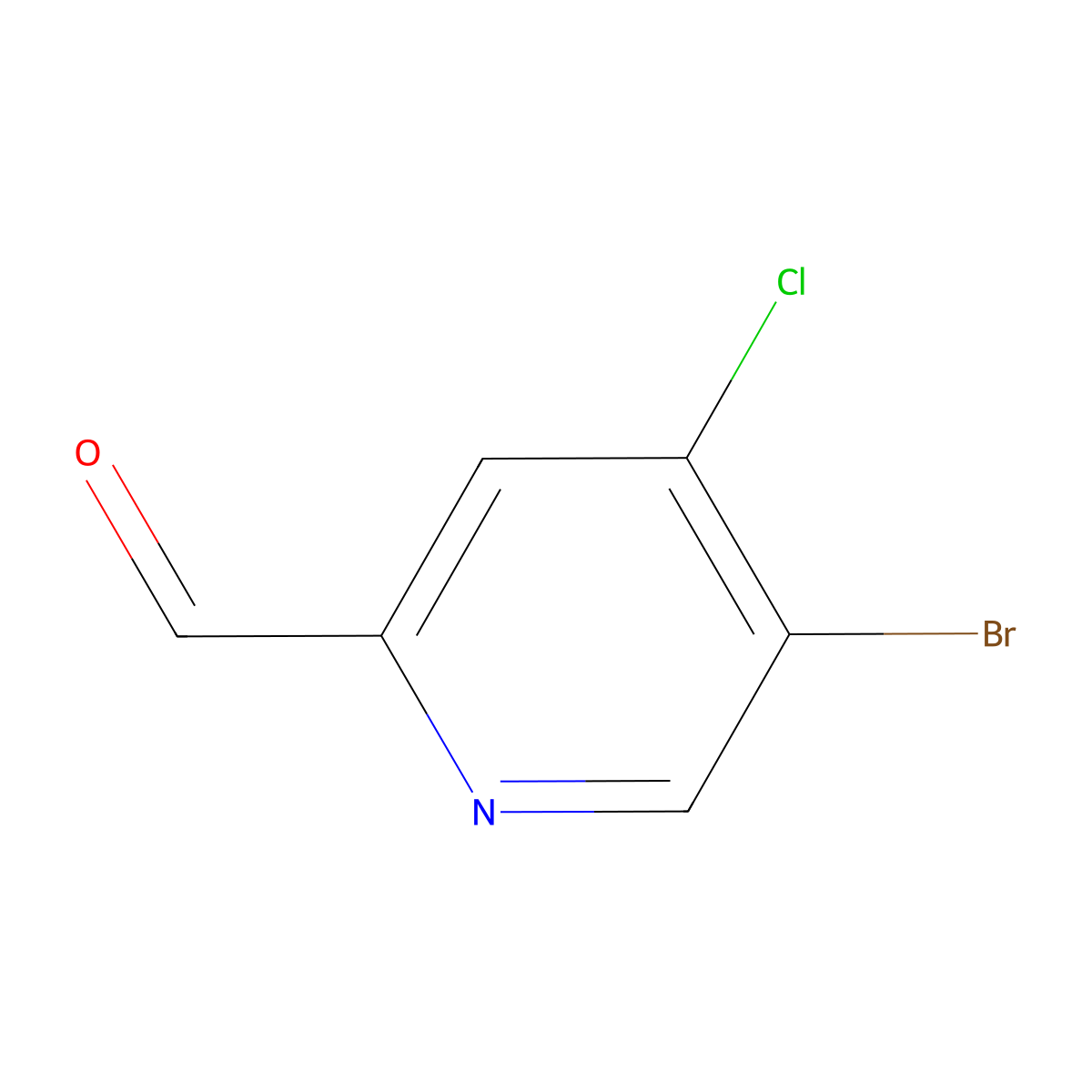 5-Bromo-4-chloro-2-pyridinecarboxaldehyde molecular structure, CAS 1060802-20-1