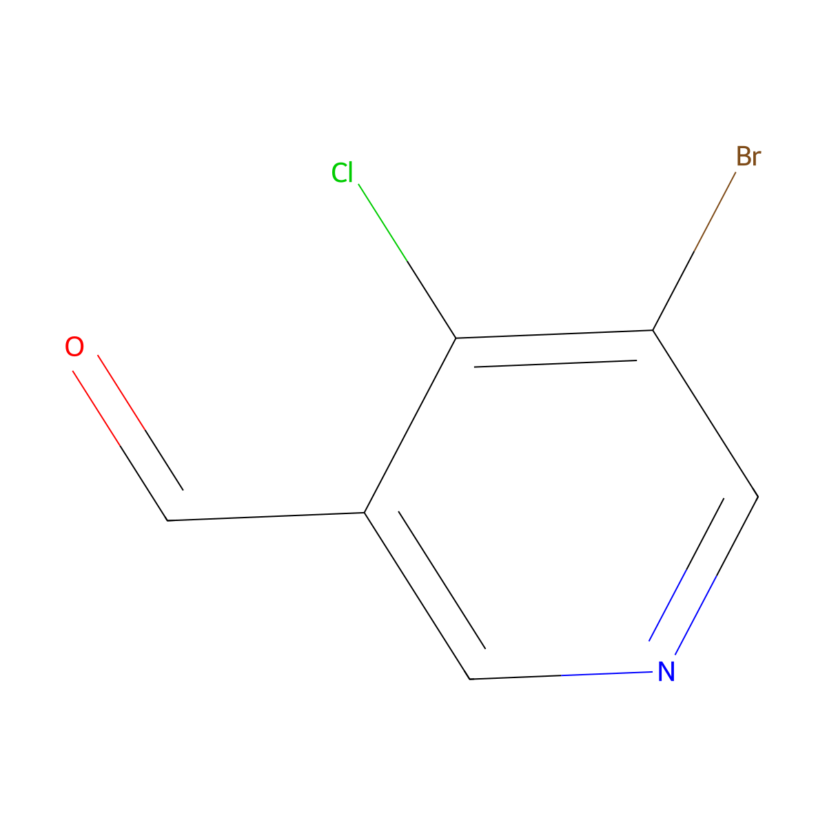 5-Bromo-4-chloropyridine-3-carbaldehyde molecular structure, CAS 1060802-24-5