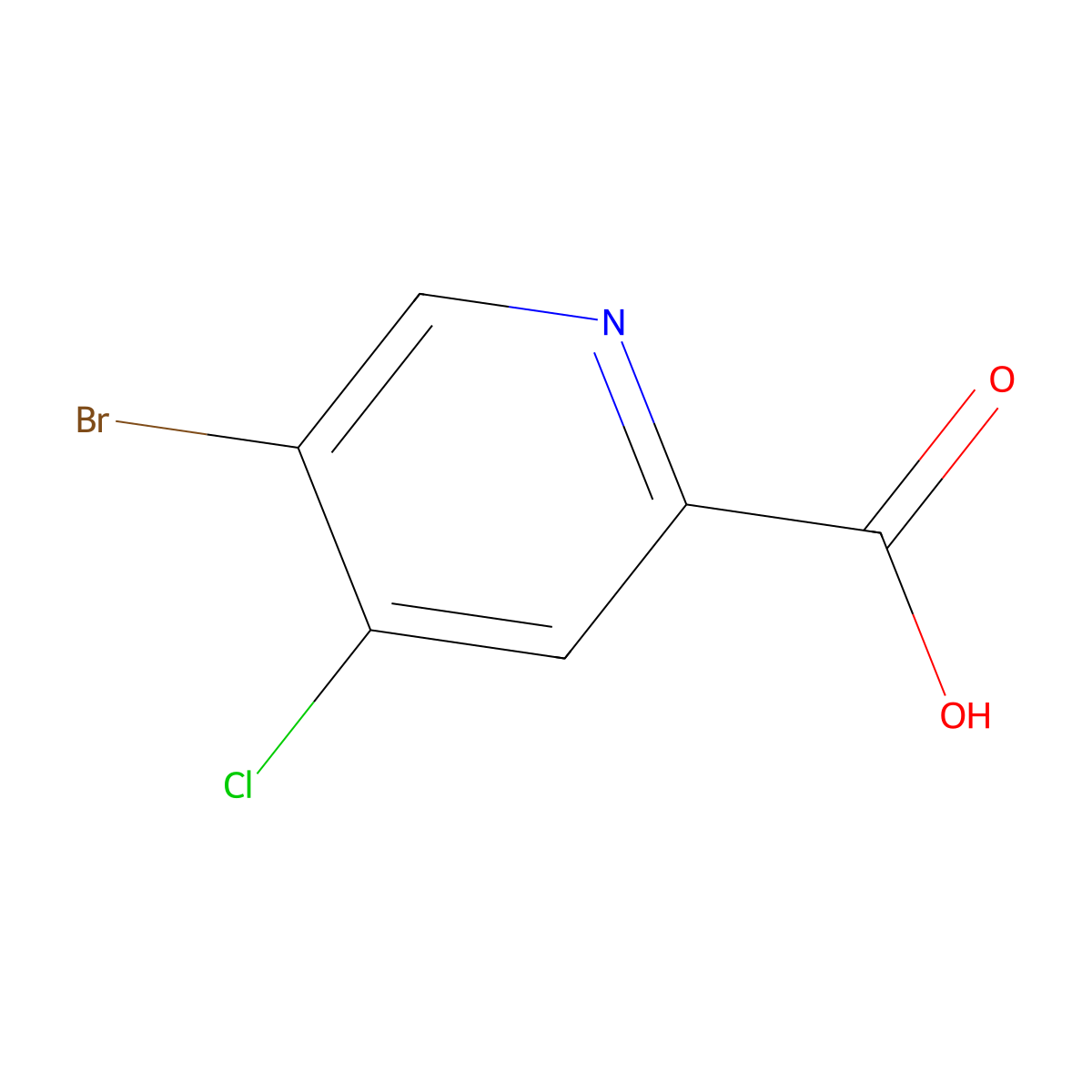 5-Bromo-4-chloropyridine-2-carboxylic acid molecular structure, CAS 1060802-25-6