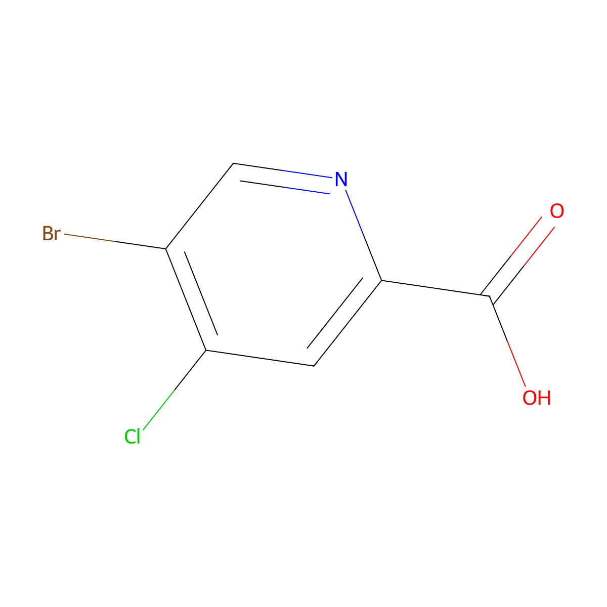 5-Bromo-4-chloropyridine-2-carboxylic acid molecular structure, CAS 1060802-25-6