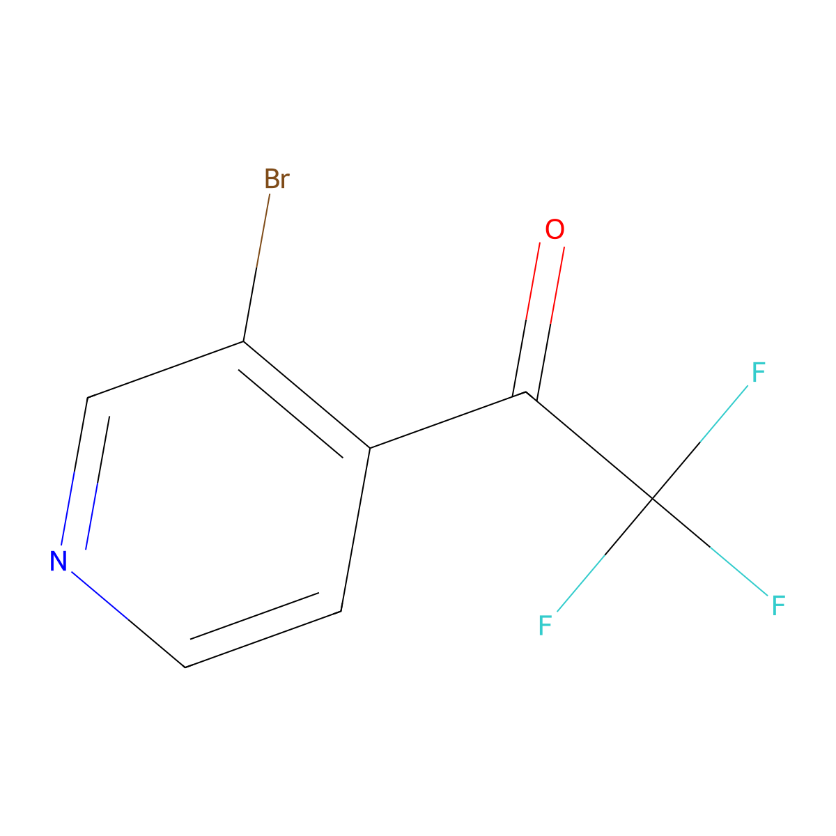 1-(3-Bromopyridin-4-yl)-2,2,2-trifluoroethanone molecular structure, CAS 1060802-29-0