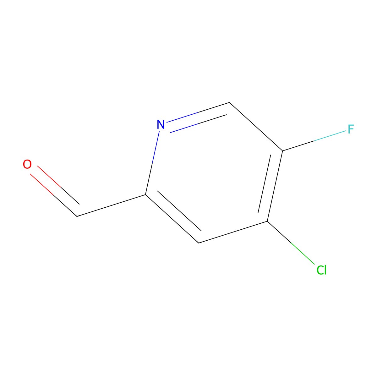 4-Chloro-5-fluoropyridine-2-carbaldehyde molecular structure, CAS 1060802-32-5