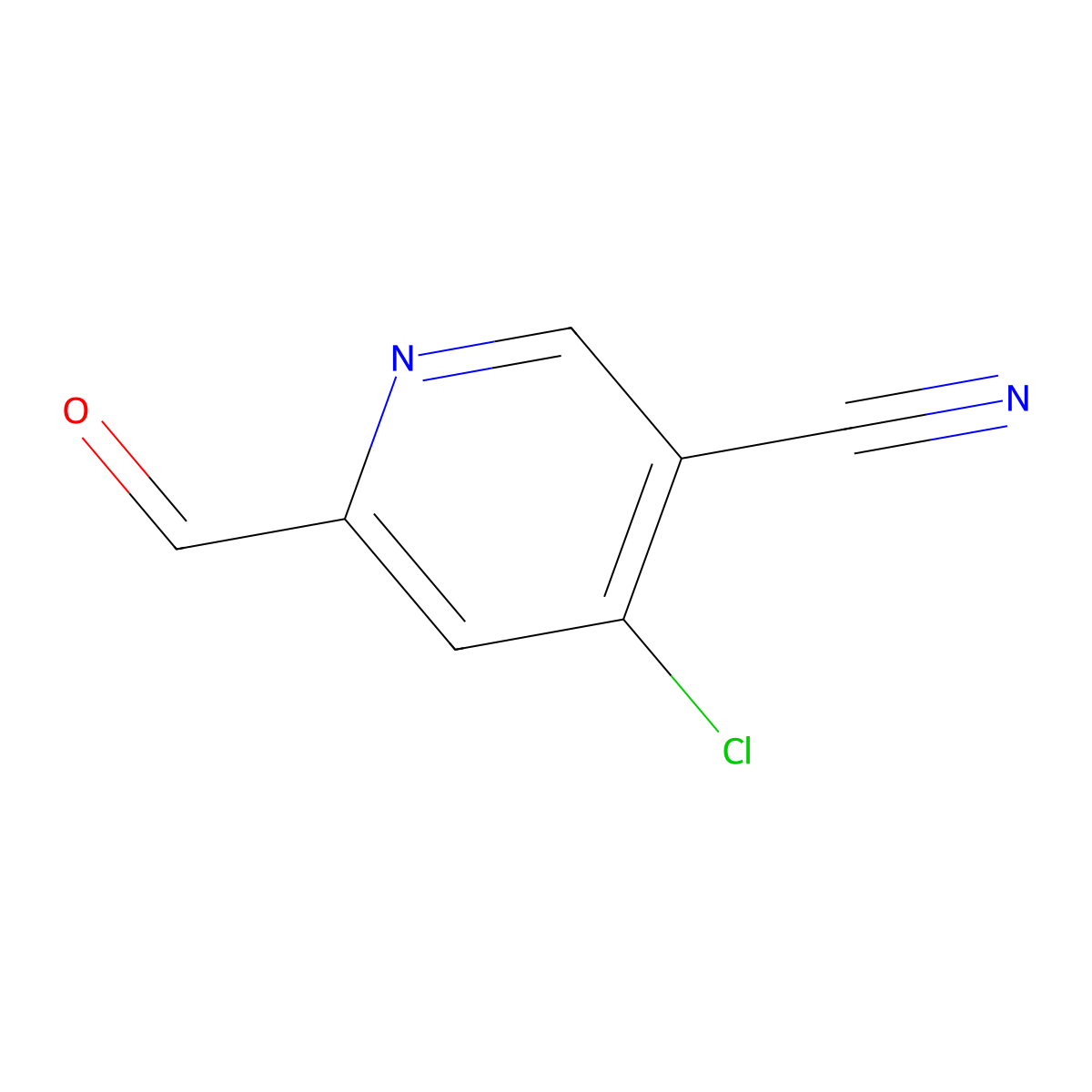 4-Chloro-6-formylnicotinonitrile molecular structure, CAS 1060802-58-5