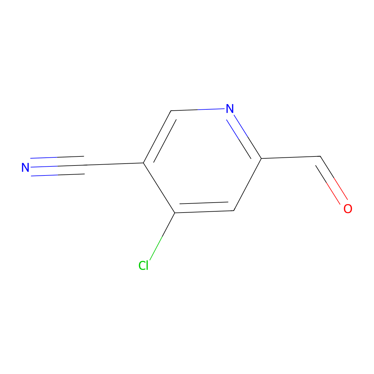 4-Chloro-6-formylnicotinonitrile molecular structure, CAS 1060802-58-5