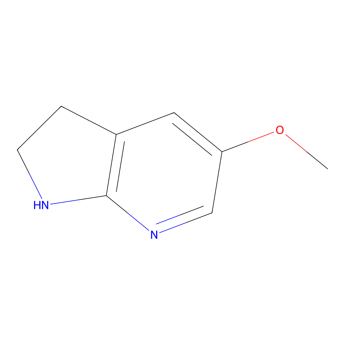 5-Methoxy-2,3-dihydro-1H-pyrrolo[2,3-B]pyridine molecular structure, CAS 1060803-15-7